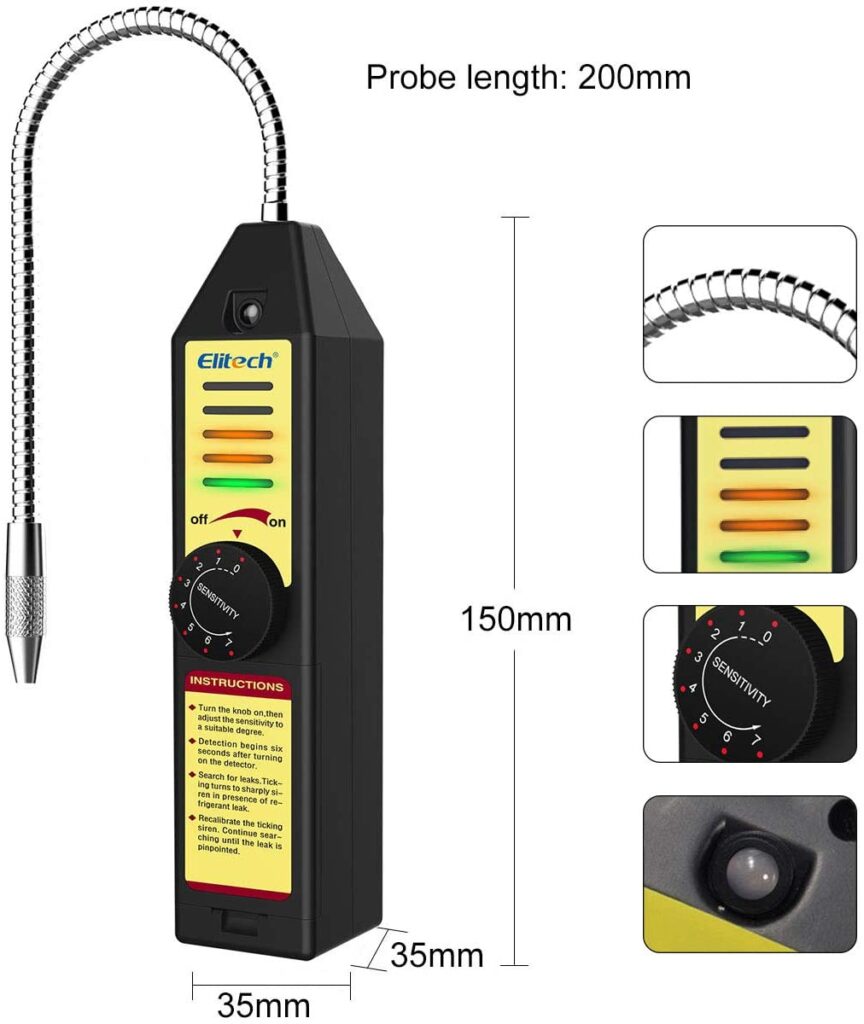 Elitech WJL-6000S Freon Leak Detector Halogen Leak ...