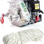 Portable Winch PCW5000 Gas-Powered Capstan Pulling Winch with PCA-1215M Double-Braided Polyester Rope (Bundle, 2 Items)